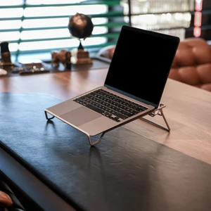 Gri Pe Kaplama Macbook Notebook Yükseltici Açılı Ayarlanabilir Laptop Standı