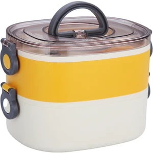 Bento 1200ml Çift Renkli Lunchbox Yeni Koleksiyon 2 Katlı Çelik Sefer Tası Yemek Kutusu