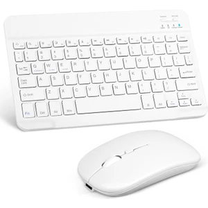 Mk-4 Kablosuz Ergonomik Apple-Android-Windows Manyetik Tablet Kılıf Uyumlu Klavye Mouse Kiti(Türkçe Q Klavye)