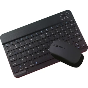 Mk-4 Kablosuz Ergonomik Apple-Android-Windows Manyetik Tablet Kılıf Uyumlu Klavye Mouse Kiti(Türkçe Q Klavye)