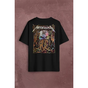 Kendim Seçtim Metallica Music Poster Rock Metal Sırt Ön Baskılı Oversize Tişört T-Shirt