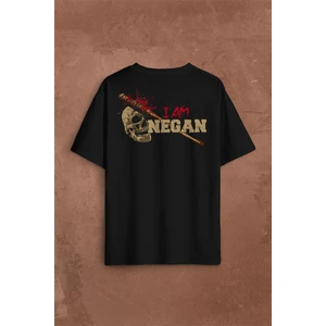 Kendim Seçtim I Am Negan The Walking Dead Yürüyen Ölüler Sırt Ön Baskılı Oversize Tişört T-Shirt