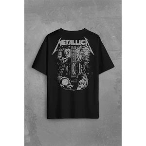 Kendim Seçtim Metallica Kirk Ouija Board Guitar Rock Gitar Sırt Ön Baskılı Oversize Tişört T-Shirt