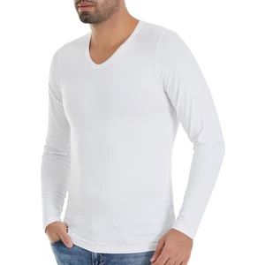 Yıldız Çamaşır Erkek Beyaz 3'lü Paket V Yaka Uzun Kol Bambu Tshirt