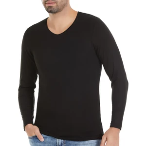 Yıldız Çamaşır Erkek Siyah 3'lü Paket V Yaka Uzun Kol Bambu Tshirt