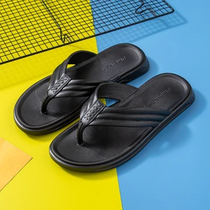 Parmak Arası Terlik Erkek Yaz Açık Yumuşak Alt Düz Renk Tutam Çift Plaj Sandaletleri ve Terlikler Yaz Giyim Flip Flop (Yurt Dışından)