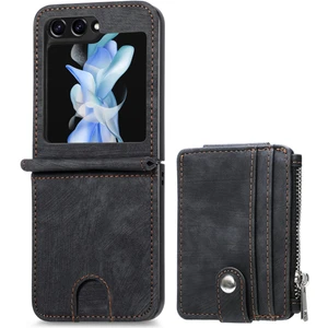 Telefon Kılıfı Samsung Galaxy Z Flip 5 Kart Yuvalı Telefon Kılıfı Kabuğu (Yurt Dışından)