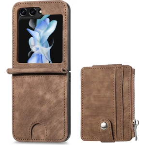Telefon Kılıfı Samsung Galaxy Z Flip 5 Kart Yuvalı Telefon Kılıfı Kabuğu (Yurt Dışından)