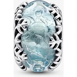 Murano Charm Bileklik Mavi Kar Tanesi Tasarımı 925 Ayar Gümüş Malzeme ile