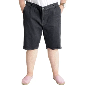 Büyük Beden Erkek Kot Şort Yan Cepli New Armına 23806 Siyah