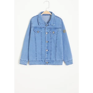 Mavi Düğmeli Erkek Çocuk Jean Ceket 15525