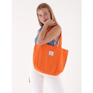 Turuncu Kumaş Bez Kol & Omuz Çantası Tote Bag Kanvas Iş Spor Günlük Kot Jean Plaj Model Yazlık