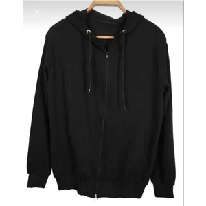 Unısex Kapüşonlu Fermuarlı Cepli Ince Penye Basic Okul Sweatshirt Hırka