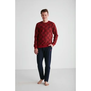 U.S. Polo Assn.   Erkek Bordo Yuvarlak Yaka Pijama Takımı  18713