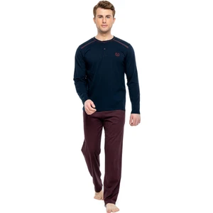Mod Collection - Erkek Lacivert  Patlı Pijama Takımı  3919