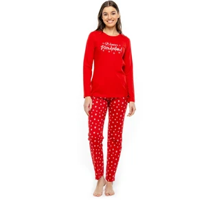 Mod Collection - Kadın Kırmızı Yuvarlak Yaka Pijama Takımı