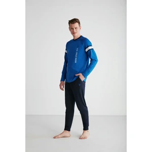 U.S. Polo Assn.   Erkek Saks Yuvarlak Yaka Pijama Takımı  18732