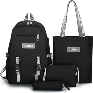 Sırt Çantası Dört Parçalı Set Anne Çantası Sırt Çantası Okul Çantası (Yurt Dışından)