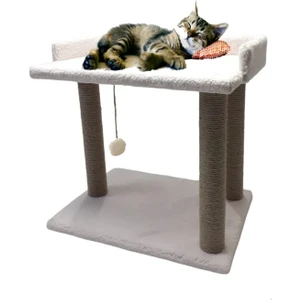 Teraslı Yataklı Ponponlu Kedi Tırmalaması