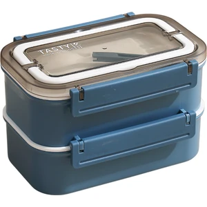 Bento 1600ML Lunchbox Yeni Koleksiyon 2 Katlı 4 Bölmeli Çelik Sefer Tası Yemek Kutusu