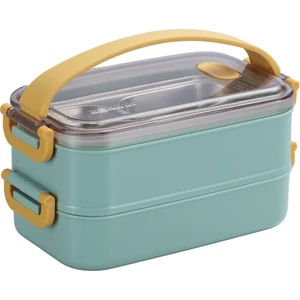 Bento 1400ML Lunchbox Yeni Koleksiyon 2 Katlı Çelik Sefer Tası Yemek Kutusu