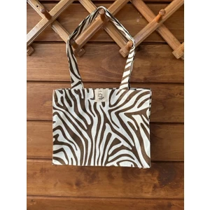 Fimu Gift Fimu Mini Kahve Zebra Körüklü Bez Çanta