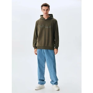 ErkekLogolu Kapüşonlu Turuncu Sweatshırt