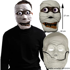 Halloween Oynar Göz Plastik Mumya Maskesi 1 Adet