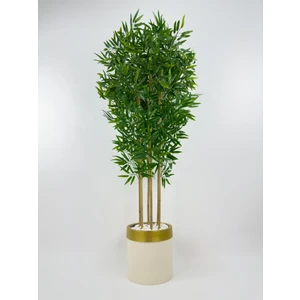 Yapay Bambu Ağacı 170CM Krem Metal Saksıda Gold