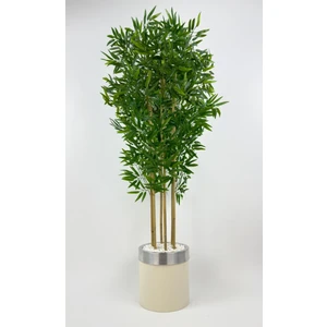 Yapay Bambu Ağacı 170CM Krem Metal Saksıda Gümüş
