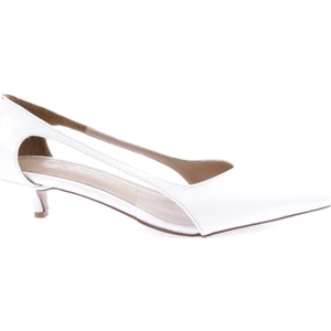 Y4200-23Y Kadin Yanlari Açik Sivri Burun Kisa Topuklu Ayakkabi