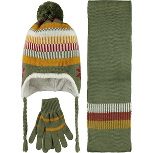 Civil Boys Erkek Çocuk Atkı Bere Eldiven Seti 10-13 Yaş Yeşil