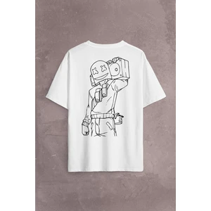 Kendim Seçtim Dj Marshmello Marsh Mello Fortnite Sırt Ön Baskılı Oversize Tişört T-Shirt