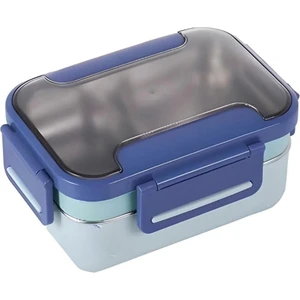 Bento 1200ML Çok Renkli Lunchbox Yeni Koleksiyon 2 Katlı Çelik Sefer Tası Yemek Kutusu
