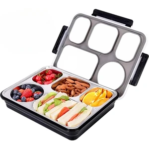 Bento 1600ML Lunchbox Yeni Koleksiyon Tek Katlı 5 Bölmeli Çelik Sefer Tası Yemek Kutusu