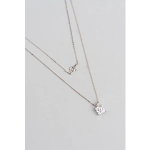 So CHIC Tektaş 18 Ayar Altın Kaplama 45 cm Gümüş Minimal Kolye