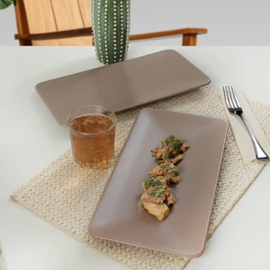 Mat Toprak Taupe Siera Kayık Tabak 33 cm 2 Adet 977