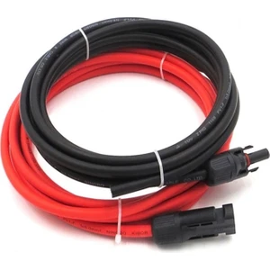 Yakens Enerji Mc4 Soketli (2m+2m) 4 Metre 10MM Güneş Paneli Hazır Solar Kablo Siyah Kırmızı