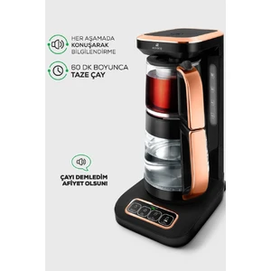 Çaysever Robotea Pro 4 In 1 Konuşan Otomatik Cam Çay ve Filtre Kahve Demleme Makinesi