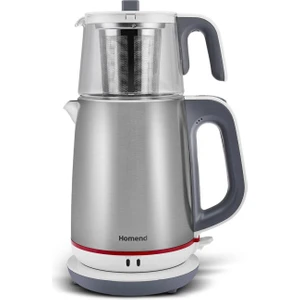 Royaltea 1751H Cam Demlikli Inox Beyaz Çay Makinesi