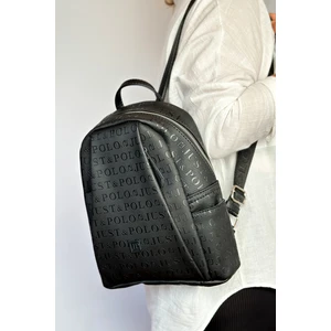 Just Polo Büyük Boy Günlük Kullanamına Uygun 9 Bölmeli Siyah Kadın Sırt Çantası 4040