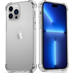 iPhone 14 Pro Max Kılıf Round Seri Köşe Korumalı Şeffaf Silikon Kapak