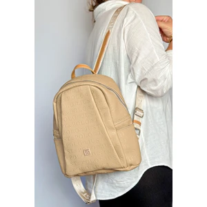 Just Polo Büyük Boy Günlük Kullanamına Uygun 9 Bölmeli Kum Kadın Sırt Çantası 4040