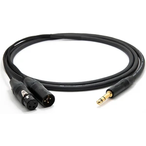 BK Teknoloji 6.35 mm Trs Erkek To 3-Pin Xlr Dişi + Erkek Ses Kablosu - 1.5 Metre