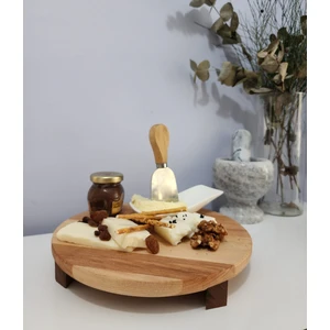 Hbs Art Design Yuvarlak  2 Renk Ayaklı Sunum Tahtası 23 cm