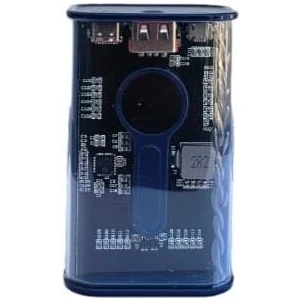 22.5W Pd Hizli 10000 Mah Digital Şeffaf Tasarimli Powerbank Mavi