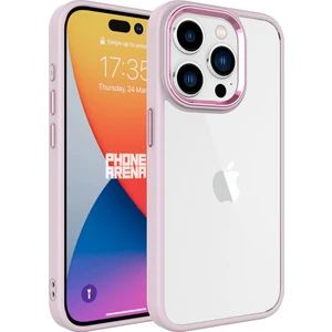 Kny Apple Iphone 15 Pro Max Kılıf Renkli Silikon Kenarlı Arkası Şeffaf Sert Krom Kapak