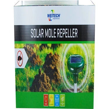 Weitech Belçika Malı - WK0667 Solar Köstebek, Tarla Faresi  Ultrasonik Kovucu IP44 Suya