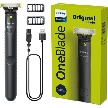 Philips QP1424/10 Oneblade Kablosuz Tıraş Makinesi Açık Siyah Vücut Ek Başlık ile