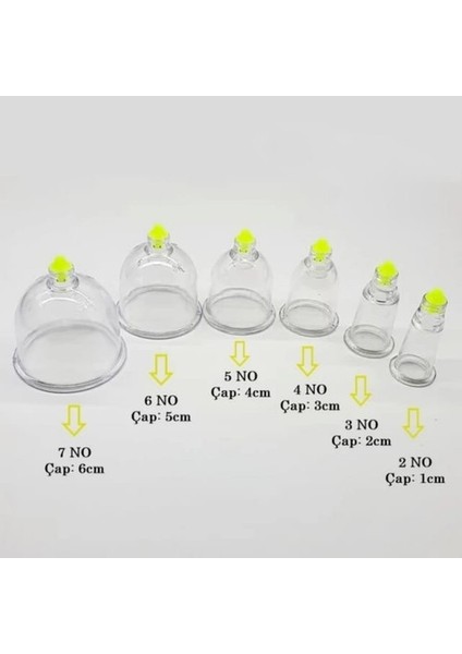 Hacamatt & Masaj Kupası No:6 Silikon Tıpalı 10 Adet